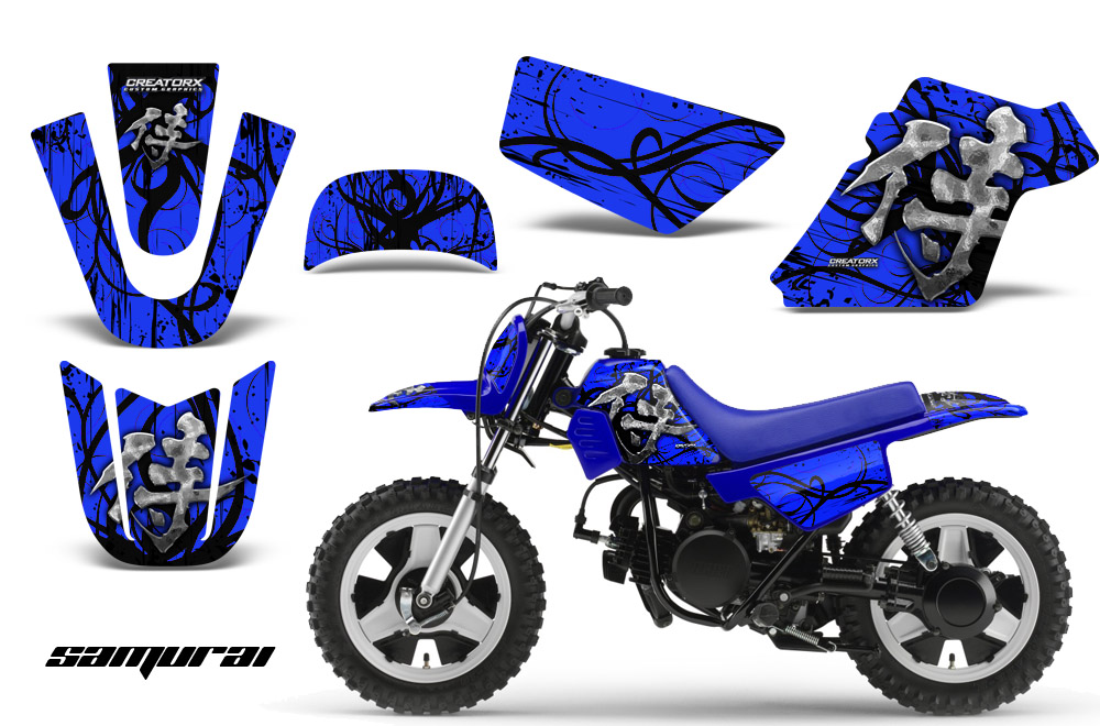 Yamaha PW 50 Graphics Kit Samurai Black Blue BLB